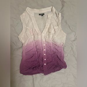 XOXO Shirt size medium white and purple ombré.